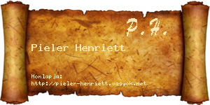 Pieler Henriett névjegykártya